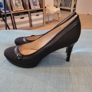 Nine West "Amell" Black platform heels size 7